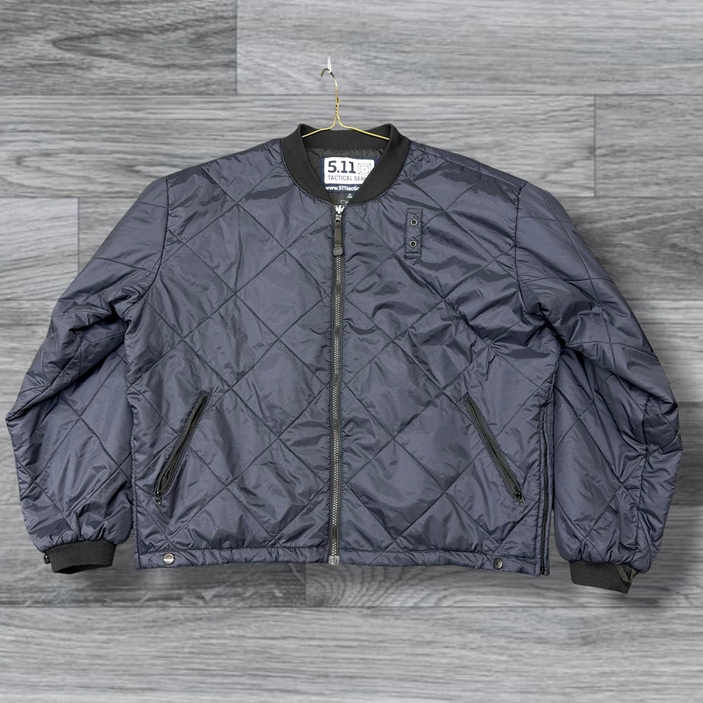 5.11 Tactical Series Quilted Bomber Jacket Mens XL Blue Full Zip 48025 Duty Coat